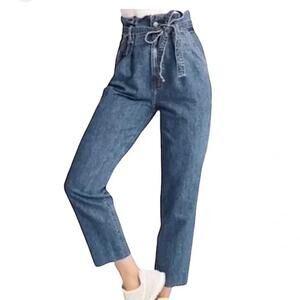 Abercrombie & Fitch Boho Classic Belted Paperbag High Waisted Mom Jean Size 26/2